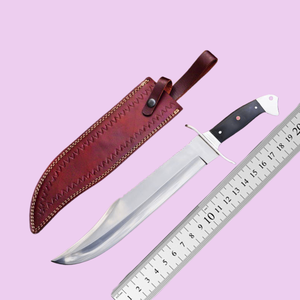 Couteau Bowie droit artisanal en acier inoxydable A&M ENTERPRISES, manche en micarta, pour la chasse, le camping et la survie. - Product Image 5