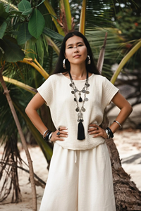 Chemisier en coton gaze pour femme Zaira – Super doux, léger, style bohème, respirant, coupe ample pour l'été - Product Image 2