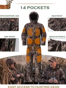 Ensemble veste et pantalon de chasse camouflage NeKnew, softshell imperméable, vêtements d'extérieur pour homme, vêtements de chasse d'hiver - Product Image 3