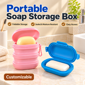 Estuche de Jabón Plegable para Viaje, Portátil, con Tapa, Contenedor Compacto para Guardar Jabón, para Baño, Camping y Viajes - Product Image 1