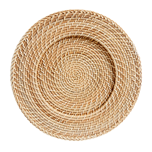 Assiettes de présentation en rotin pour mariage, sets de table en osier naturel résistants à la chaleur, décoration de table bohème, vaisselle écologique du Vietnam - Product Image 1