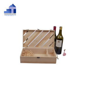 Caja de Vino de Madera con Dos Botellas y Vasos, Forma Rectangular, Hecha a Mano con Madera de Acacia, Personalizable, para Regalo o Manualidades, Hecha en Vietnam - Product Image 3