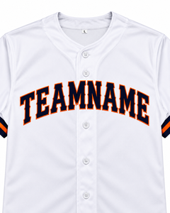 Camiseta de Béisbol Blanca Personalizada con Nombre de Equipo, Manga Corta, con Botones, Uniforme Deportivo para Hombre - Product Image 3