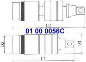 ข้อต่ออเนกประสงค์แบบ 3 ทาง (1/4"Dr.) ผิวโครเมียมด้าน - Product Image 6
