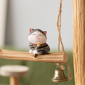 Figurine de chat en bois d'acacia Aqdus Saleem |   Sculpture d'animal géométrique minimaliste écologique artisanale en gros - Product Image 4