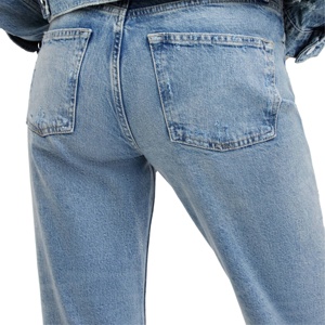 Pantalones vaqueros elásticos para mujer al por mayor, pantalones vaqueros ajustados, pantalones vaqueros en stock, pantalones vaqueros holgados lavados para mujer, 2026 - Product Image 4