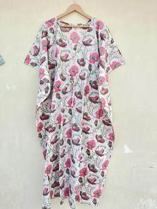 Vestido Kaftán Informal de Verano con Estampado Floral Tropical, sin Mangas, de Algodón, para Mujer, Playa, Islas del Pacífico, Disponible en 10 Tallas - Product Image 3