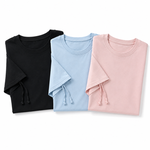 Camiseta Corta Premium de Cuello Redondo para Mujer con Lazos Ajustables en las Mangas, de Algodón Suave, Estilo Casual, Diseño Personalizado OEM/ODM - Product Image 6