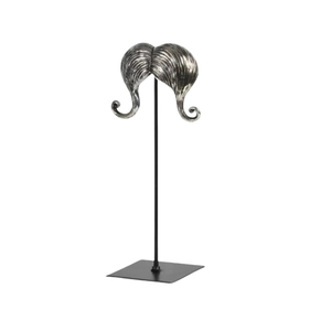 Conjunto de Esculturas de Madera Natural Talladas a Mano, Adorno Geométrico Moderno para Mesa con Base de Metal, Decoración para el Hogar - Product Image 6