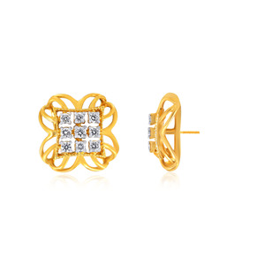 Boucles d'oreilles classiques en or jaune 14 carats avec diamants taille princesse couleur G, diamants naturels, bijoux pour femmes à porter au quotidien - Product Image 3