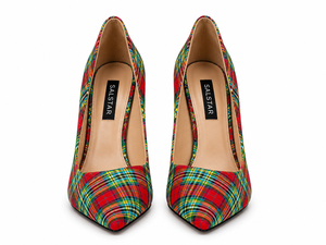 Escarpins à talons hauts en tartan écossais pour femmes – Chaussures à talons aiguilles à carreaux tendance pour événements formels - Product Image 2