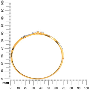 Elegant 14K Yellow Gold Lab Grown Diamond Round Brilliant Cut Women's <b>Bangle</b> <b>Bracelet</b> - Product Image 4