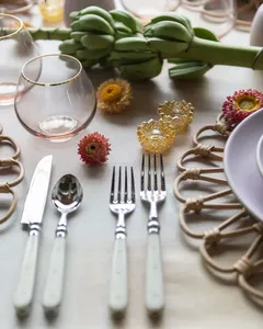 High Quality Modern Mirror Polish Stainless Steel Cutlery Set with <b>Handles</b> Flatware for Home and Hotel <b>Kitchen</b> Use - Product Image 5