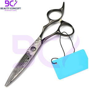 สร้างสรรค์กรรไกรตัดผมสีดำขนาด 6 นิ้วสำหรับคนถนัดขวา ดีไซน์ทันสมัย คมกริบ ตัดผมได้อย่างเรียบเนียน พร้อมด้ามจับที่ควบคุมง่าย - Product Image 2