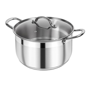 Casserole en aluminium classique avec poignées métalliques et couvercle en verre, qualité supérieure, taille et forme personnalisables, ustensiles de cuisine modernes pour la maison - Product Image 1