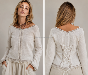 Top bohemio de cáñamo y algodón con estampado de bloques, estilo gitano para mujer, cuello en V, sin mangas, estilo bohemio para fiestas de verano. - Product Image 5