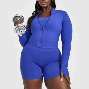 Best Selling Breathable Outdoor Running Sports <b>Yoga</b> <b>Jacket</b> for Women Solid Slimming Zipper Long-Sleeve <b>Yoga</b> Fitness <b>Jacket</b> Top - Product Image 3