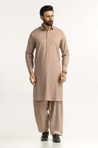Ensemble Kurta Pyjama Homme Couleur Unie Longueur Cheville Coupe Classique Vêtements Traditionnels Indiens Pakistanais Polyester Tenue Décontractée Pour Garçons - Product Image 3