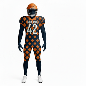 Uniformes de football américain personnalisés en gros pour équipes 7v7 – Ensemble de maillots en polyester respirant avec impression par sublimation et twill de tackle - Product Image 3