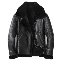 Vestes en cuir pour hommes de haute qualité, avec doublure en fourrure, style bomber, en peau de mouton, manteau d'hiver, veste de haute qualité pour hommes