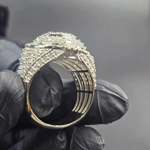 Anillos de cóctel de moissanita con incrustaciones de circonitas, chapados en oro, de plata de ley S925, con corte esmeralda y engaste de púas, certificados por IGI, estilo rapero, joyería de moda - Product Image 6