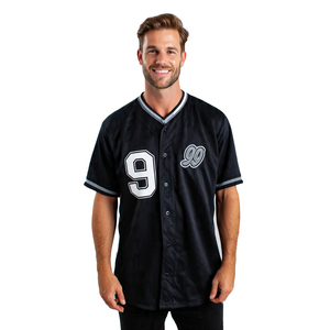 เสื้อเบสบอลซอฟต์บอลแบบติดกระดุม แขนสั้น เสื้อกีฬาฝึกซ้อม เสื้อเบสบอล 100% โพลีเอสเตอร์ เสื้อซอฟต์บอล - Product Image 6