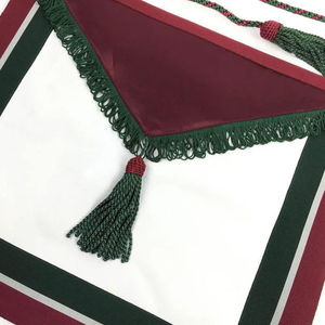 Customized Masonic Apron Square Shape Solid Color Fabric Woven Badge with Lace Decoration for Garment Application - Product Image 5