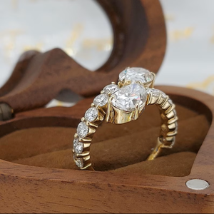 Vintage Style Pear Cut Diamond <b>Ring</b> in Solid Gold with Unique <b>Statement</b> Design Elegant Luxury Engagement <b>Ring</b> Fine Jewelry Gift - Product Image 4