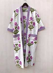 Bata Kimono de Algodón con Estampado de Bloques de Animales, Estilo Japonés, Ropa de Estar por Casa de Verano con Tela Suave y Transpirable, Cierre con Cordón, Unisex - Product Image 6