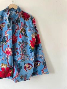Blazer en velours matelassé réversible en coton fait main indien à imprimé animal, manches trois quarts, pour filles - Product Image 4