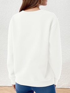 Sweat-shirt court à manches longues et col rond pour femme, coupe décontractée et ample, idéal pour l'entraînement, vente en gros - Product Image 3