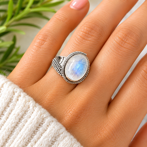 Top Quality Rainbow Moonstone <b>Statement</b> <b>Ring</b> 925 Sterling Silver Rose Gold Yellow Gold Plated Handmade Oval Gemstone Jewelry men - Product Image 2