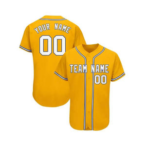 Maillot de baseball respirant personnalisé au design optimal - Nouveau modèle unisexe en polyester/coton à col en V - Product Image 1