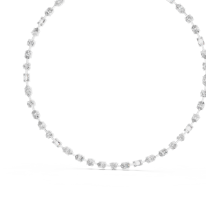 Collar TIMELESS de Oro Blanco de 18 Quilates con Baño de Rodio y Diamantes Cultivados en Laboratorio para Mujer - Certificado para Fiestas/Bodas/Eventos Glamurosos, Regalo - Product Image 2