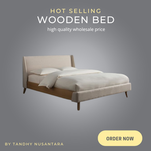 Muebles modernos de hotel y dormitorio Cama de madera con funda Juego de cama de madera de la más alta calidad a la VENTA - Product Image 3