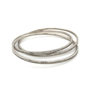 Pulsera de tenis chapada en oro de 24 quilates con diamantes de corte brillante y engaste en canal, estilo clásico, joyería unisex para bodas. - Product Image 2