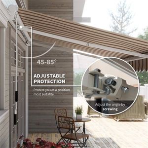 Tenda da Sole Estensibile in Lega di Alluminio per Balcone/Patio con Protezione dalla Pioggia (Operazione Manuale, Finitura Rivestita) - Product Image 6