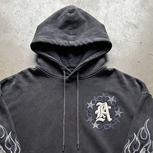Sudadera con Capucha para Hombre, Estilo Urbano, con Bordado Desgastado, 450-500 g/m², Felpa de Algodón, Felpa Francesa, Corte Holgado - Product Image 6