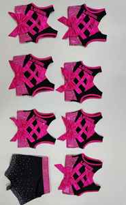 ชุดเชียร์ลีดเดอร์เด็ก Solid Traders 2026 ประดับเพชรเทียม สำหรับการแสดงและการฝึกซ้อม เสื้อกล้าม กระโปรง โพลีเอสเตอร์ 100% - Product Image 3