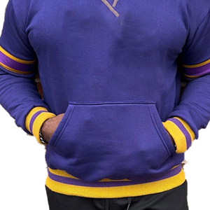 Sudadera Casual de Invierno para Hombre, Cuello Redondo, Color Morado con Detalles Color Mostaza, Bordado 3D, Transpirable y Suave, Camiseta Bordada para Mujer - Product Image 6