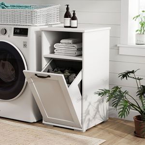 Armadio per Bucato in Tessuto e Plastica con 1 Sacchetto Rimovibile - Product Image 1