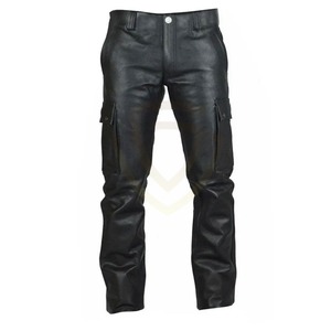 Pantalones de Cuero para Hombre de Alta Calidad, Estilo Casual, Color Sólido, Pantalones de Cuero para Hombre Más Vendidos - Product Image 5