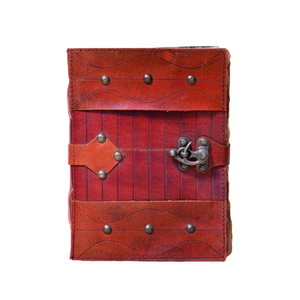 Custom Logo Printed Antique Vintage Leather Hardcover Notebook Soft <b>Diary</b> C-<b>Lock</b> Deckle Edge Belt Strap A5 A4 Sizes Gift Journal - Product Image 1