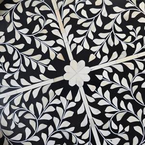 Handmade Circular Bone Inlay <b>Black</b> <b>Tray</b> - Farmhouse Coffee Table <b>Tray</b> - Vintage perfume <b>tray</b> - Bone Inlay Decorative <b>Tray</b> - Product Image 6