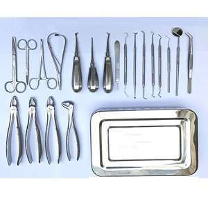 21 PCS Ergonomic Dental Surgical Instruments Kit Basic Oral Surgery <b>Set</b> Extraction Forceps Root Manual ISO Steel CE Certified - Product Image 1