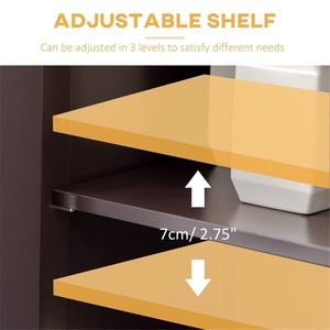 Mobile da Bagno Nero con 2 Ante e Ripiano, Elegante Armadietto per Bagno - Product Image 4