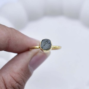 Natural Emerald <b>Adjustable</b> <b>Ring</b> Gold Plated Collet Set Gemstone Handmade May Birthstone Boho Statement <b>Ring</b> Gift for Women - Product Image 2