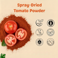 Gespraydroogd puur biologisch niet-GMO tomatenpoeder 100% natuurlijk 80-100 mesh Uitstekende wateroplosbaarheid Geen conserveermiddelen Bulk Natuurlijk