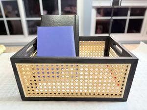 Handmade Eco-Friendly Modern Wooden Storage <b>Basket</b> with Handles Multipurpose Organizer Home Kitchen Bathroom Office Living Room - Product Image 2