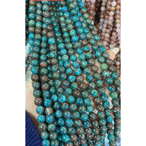ลูกปัดคริสตัลธรรมชาติคุณภาพสูง ทนทาน ทำจากหินคริสโซคอลลา ร้อยเป็นเส้น งานแฮนด์เมด พิมพ์ลายดิจิทัล เครื่องประดับแฟชั่น ฮวงจุ้ย - Product Image 1